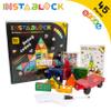 INSTABLOCK 45pcs Magnetic Tiles, Stickers, Mini Whiteboards and Car Set Magnet Building Blocks STEAM Learning Preschool Montessori Educational Sensory Toy for Age 3 + Kids Toddlers Boys & Girls 3D view 3