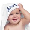 My Personal Memories Customized Baby Hooded Bath Towel - Monogrammed for Girl and Boy - Embroidered (White) view 1