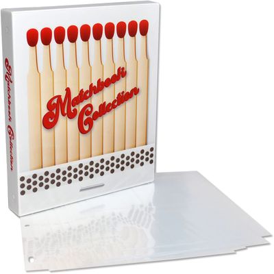 UniKeep Matchbook Cover Collection Storage Album for Display, Protection, and Archival. Includes 15 Pages. Holds 90 Matchbooks