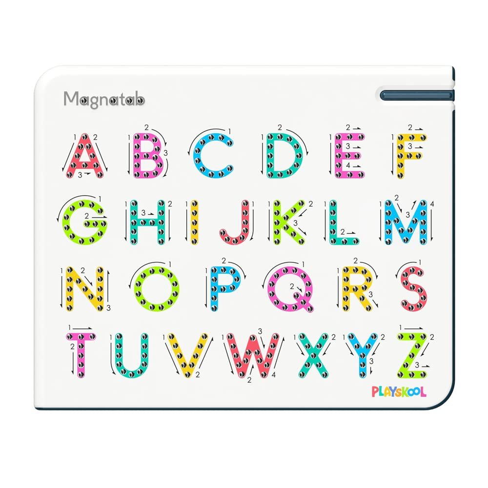 Playskool Magnatab A to Z Uppercase Letters Magnetic Board Toy Letter Tracing for Toddlers Learning and Sensory Drawing for Kids Ages 3 and Up