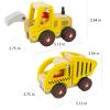 Wooden Push Car Toys for Infants 18 Months, 2 Pcs Baby Vehicle Toys Hand Push Car Toys for 2 Year Old Boys Girls (Excavator + Truck) view 2