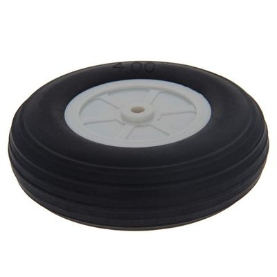 Bettomshin 4 inch RC Model Airplane Super Light Sponge Tire Tail Wheel Tire and Wheel Sets for RC Car Airplane PU Sponge Tire with Plastic Hub 1Pcs