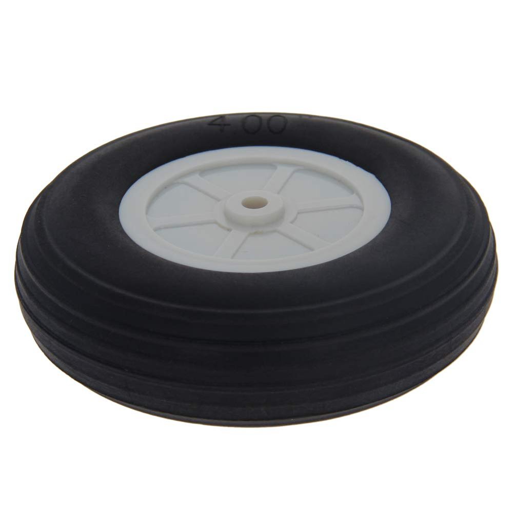 Bettomshin 4 inch RC Model Airplane Super Light Sponge Tire Tail Wheel Tire and Wheel Sets for RC Car Airplane PU Sponge Tire with Plastic Hub 1Pcs