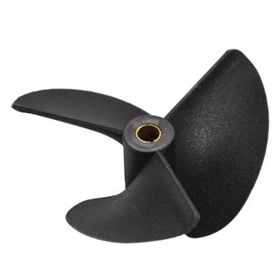 Bettomshin 1Pcs Three Blade Propeller for Ship Model Rc Boat Propeller Model Black Plastic Positive Paddle 52mm Diameter 4mm Hole Dia