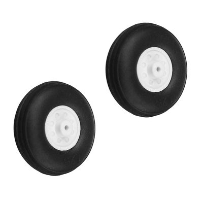 Bettomshin 1.25 inch RC Model Airplane Super Light Sponge Tire Tail Wheel Tire and Wheel Sets for RC Car Airplane PU Sponge Tire with Plastic Hub 2Pcs