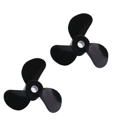 Bettomshin RC Boat CW CCW Propeller 3mm Shaft 3 Vanes 28mm 5.1 P/D Fan Shape Pastic Black Rotating Propeller Props for RC Boat, 2 PairPositive Oar