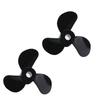 Bettomshin RC Boat CW CCW Propeller 3mm Shaft 3 Vanes 28mm 5.1 P/D Fan Shape Pastic Black Rotating Propeller Props for RC Boat, 2 PairPositive Oar view 1