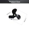 Bettomshin RC Boat CW CCW Propeller 3mm Shaft 3 Vanes 28mm 5.1 P/D Fan Shape Pastic Black Rotating Propeller Props for RC Boat, 2 PairPositive Oar view 2