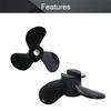 Bettomshin RC Boat CW CCW Propeller 3mm Shaft 3 Vanes 28mm 5.1 P/D Fan Shape Pastic Black Rotating Propeller Props for RC Boat, 2 PairPositive Oar view 3