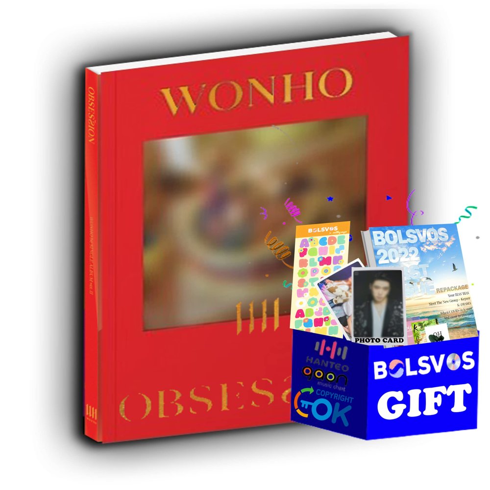 WONHO - OBSESSION [Ver 2.] (1st Single Album) Album+Pre Order Limited Benefits+BolsVos K-POP eBook (21p),1EA BolsVos Sticker for Toploader, Photocards
