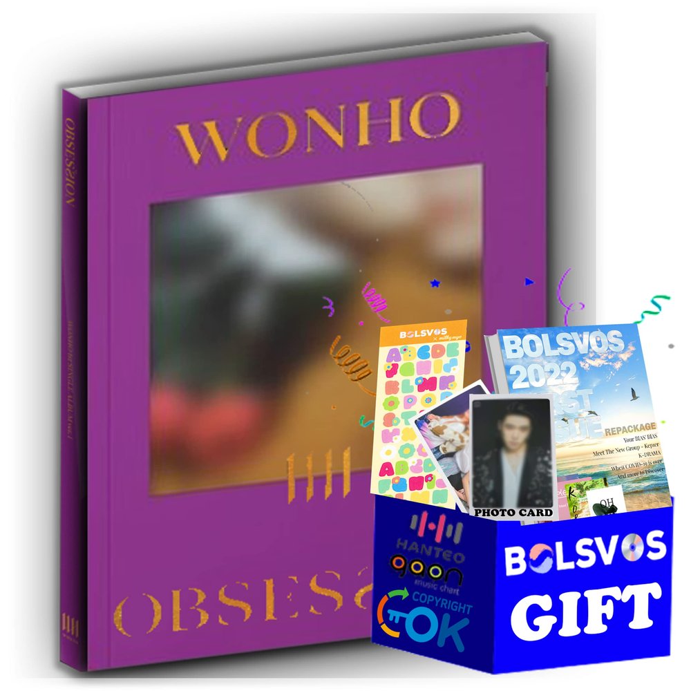 Dreamus WONHO - OBSESSION [Ver 1.] (1st Single Album) Album+Pre Order Limited Benefits+BolsVos K-POP eBook (21p),1EA BolsVos Sticker for Toploader, Photocards