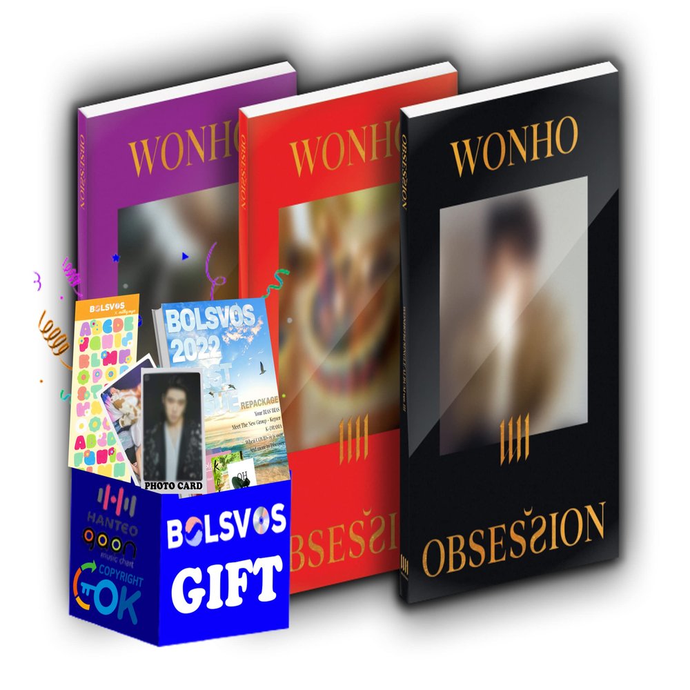 Dreamus WONHO - OBSESSION [Random Ver.] (1st Single Album) ONE RANDOM Album+Pre Order Benefits+BolsVos K-POP eBook (21p),1EA BolsVos Sticker for Toploader, Photocards