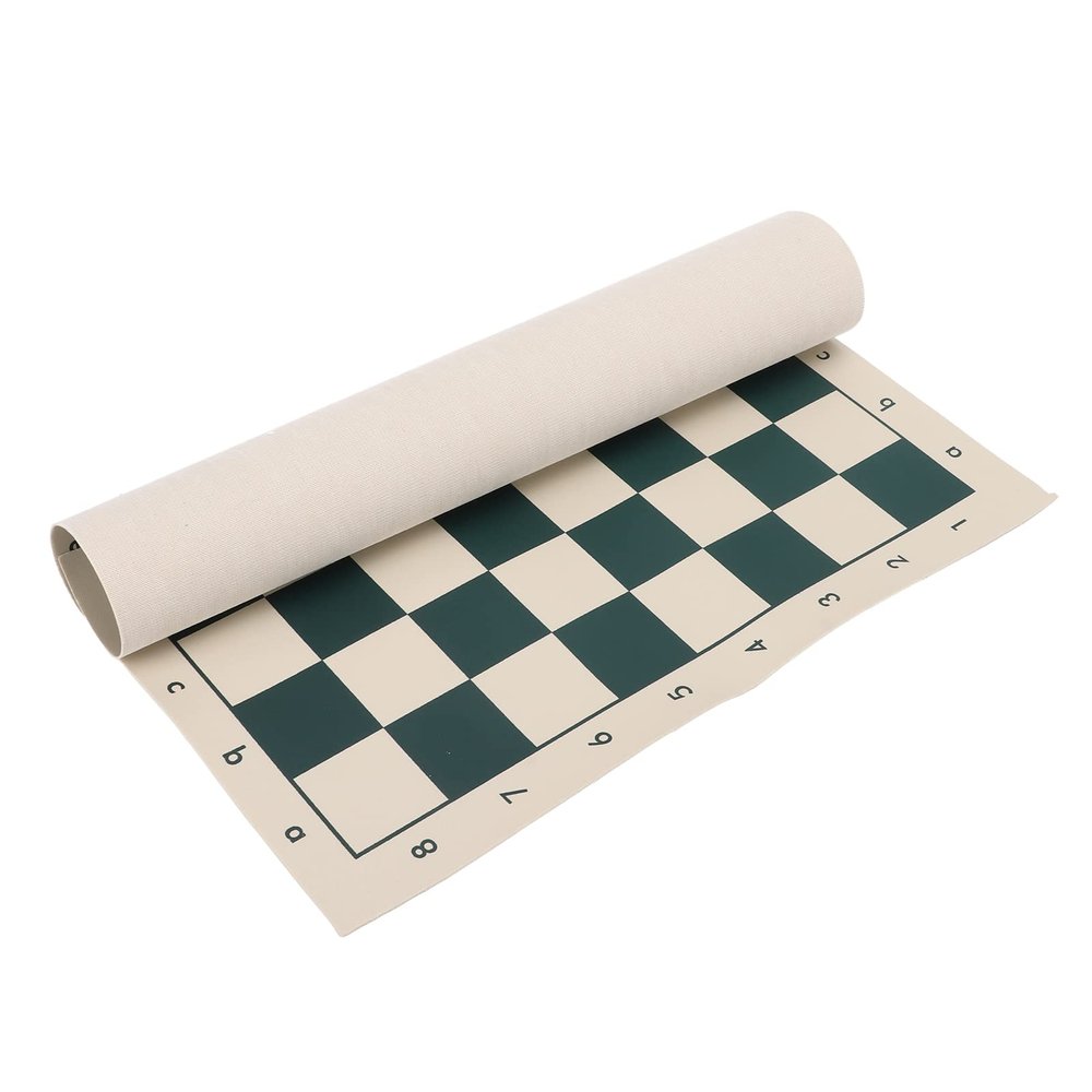 Alomejor Portable Chess Board 34.5x34.5cm PVC Soft Chess Board Tournament Chess Set for Travel Camping