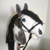 Hobby Horse Pinto A3 | Realistic Toy Horse on a Stick | Black and White Hobbyhorse view 3
