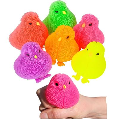 12 Pack - Neon Color Chick Puffers (3") Chicken Stress Relief Fun Soft Toys for Party Favors. Great for Soothing ADHD, Stress, Autism and More. (12)