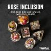 FanRoll 16mm Resin Poly DND Dice Set: Rose Dice, Role Playing Game Dice for Dungeons and Dragons view 3