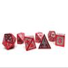 Heroic Dice of Metallic Luster - 7 Piece Metal Polyhedral Dice Collection (Silver with Red Font) view 4