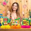 10 Pcs Hawaiian Luau Honeycomb Table Centerpiece Tiki Table Centerpieces Tiki Bar Decorations Luau Party Decorations for Adults Tiki Totem Decor Summer Tropical Honeycomb Centerpiece Beach Theme Decor view 3