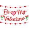 Be My Valentines Day Banner with Felt Heart Garland - 10 Feet, No DIY | Be My Valentine Banner for Valentines Day Decoration | Valentines Garland for Mantle | Romantic Proposal, Valentines Day Decor view 1