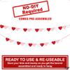 Be My Valentines Day Banner with Felt Heart Garland - 10 Feet, No DIY | Be My Valentine Banner for Valentines Day Decoration | Valentines Garland for Mantle | Romantic Proposal, Valentines Day Decor view 2