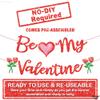 Be My Valentines Day Banner with Felt Heart Garland - 10 Feet, No DIY | Be My Valentine Banner for Valentines Day Decoration | Valentines Garland for Mantle | Romantic Proposal, Valentines Day Decor view 3