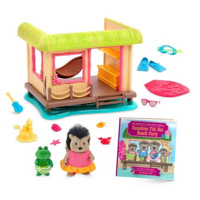 Li'l Woodzeez Scoops & Sprinkles Ice Cream Shop Playset with Furniture & Accessories Miniature Dollhouse Playset for Imaginative Play Collectible Animal Figures Kids Toys 3+ Years