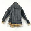 1/12 Scale Miniature Custom Handmade Black Slim Leather Jacket Fur Trim for Mezco NOTA Slim Body Figures view 2