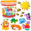 Air Clay Fun Activity Bucket - 15 Vibrant Colors and 5 Modeling Tools - Air Dry Clay for Kids - Soft Molding Clay for Kids - DIY Sculpting Art Craft Supplies Kits Gift - Magic Clay for Kids Ages 6+ view 1