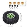 VGEBY RC Car Wheels Tires, 4Pcs 55mm RC Rubber Tires Wheel Rims with Brass Combiner for SCX24 1/24 RC Car(Green) Brass Wheels 1/24 view 4