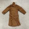 1/12 Scale Miniature Custom Handmade Brown Wired Trench Coat for 6-7 inch Muscular Wrestling Action Figure Body view 1