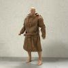 1/12 Scale Miniature Custom Handmade Brown Wired Trench Coat for 6-7 inch Muscular Wrestling Action Figure Body view 3