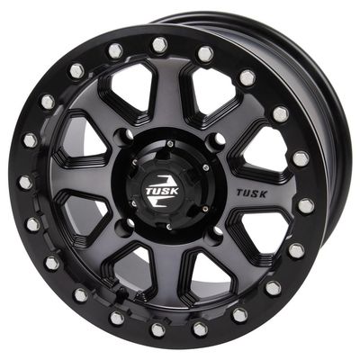 4/137 Tusk Uinta Beadlock Wheel 15x7 4.0 + 3.0 Gunmetal/Black For Can-Am Maverick X3 X RC Turbo RR 72 Inch 2020-2024