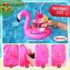 Honeydak 100 Pcs Flamingo Inflatable Drink Holder Bulk Flamingo Floats Coaster with Straws Swimming Pool Cup Holder Party Decorations for Summer Hawaii Birthday Wedding Bachelorette Tableware view 2