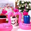 Honeydak 100 Pcs Flamingo Inflatable Drink Holder Bulk Flamingo Floats Coaster with Straws Swimming Pool Cup Holder Party Decorations for Summer Hawaii Birthday Wedding Bachelorette Tableware view 3