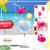 Honeydak 100 Pcs Flamingo Inflatable Drink Holder Bulk Flamingo Floats Coaster with Straws Swimming Pool Cup Holder Party Decorations for Summer Hawaii Birthday Wedding Bachelorette Tableware view 4