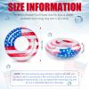 Zhanmai Patriotic Inflatable Pool Float Tube Cool USA Flag Design Water Swimming Ring Floaties Inflatable Tube Pool Tubes Water Swimming Ring Pool Floaties for Beach Lake Pool, 36 Lnch(3 Pieces) view 2