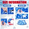 Zhanmai Patriotic Inflatable Pool Float Tube Cool USA Flag Design Water Swimming Ring Floaties Inflatable Tube Pool Tubes Water Swimming Ring Pool Floaties for Beach Lake Pool, 36 Lnch(3 Pieces) view 4