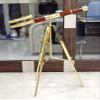 Maritime Brass Double Barrel Telescope Leather Designer Telescope with Tripod Floor Standing Telescopic tripods Base view 3