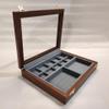 Wooden and glass casket jewelry box (Avio blue velvet in photo) view 3