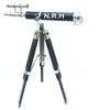 Brass Spyglass Maritime Nautical Double Barrel Telescope with Wooden Tripod Stand Nickle Finish Decor view 1