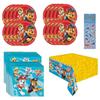 Paw Patrol Birthday Party Supplies Decoration Bundle Pack includes 16 Dessert Cake Paper Plates, 16 Napkins, 1 Table Cover, 1 Dinosaur Sticker Sheet (Bundle for 16) view 1