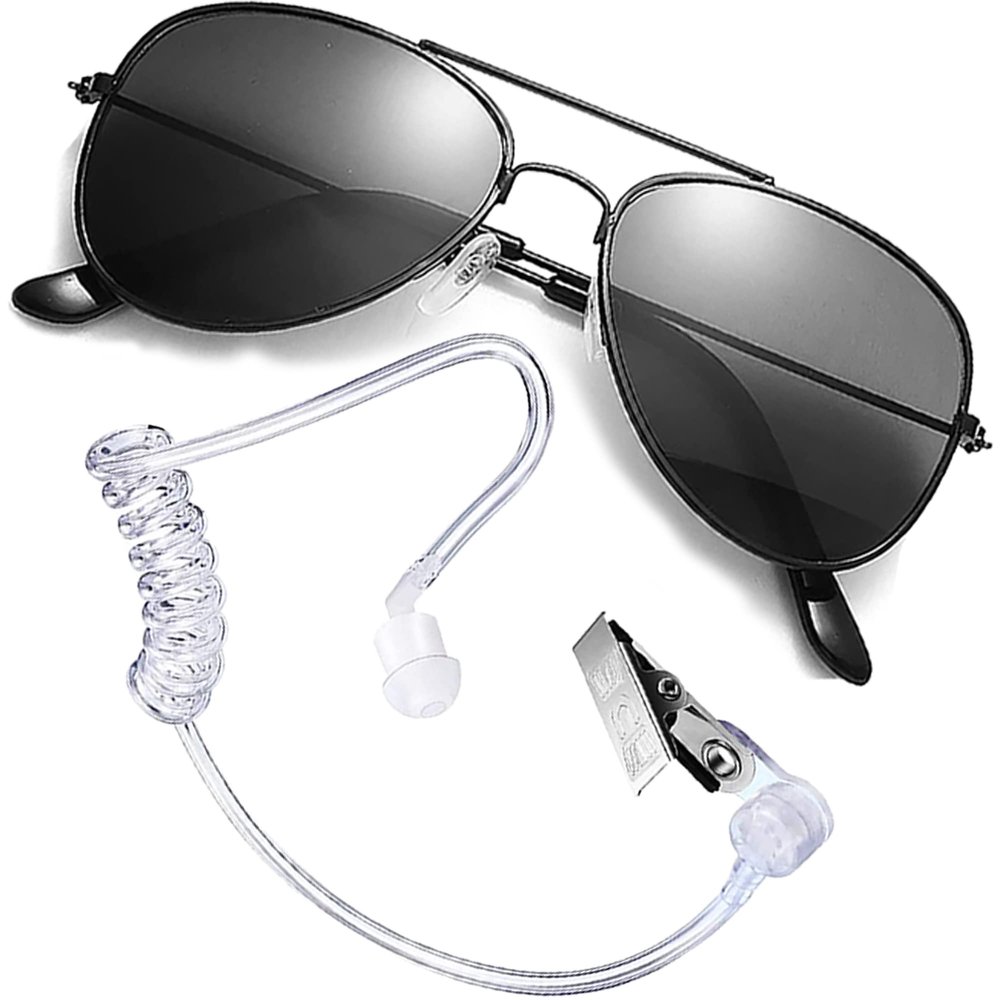 Boompark Ring Wedding Bearer Security: Ring Gifts Bearer Sun Glasses + EarPiece Cosplay + Badge Police FBI