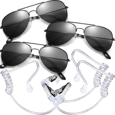 Boompark Ring Wedding Bearer Security: Ring Gifts Bearer Sun Glasses + EarPiece Cosplay + Ring Wedding Bearer Badge Police Fbi