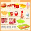 Zomiboo Pretend Food Toy Set for Kid Kitchen, Fake Food Plastic Burgers Sandwich Toys Pretend Preschool Role Play Kitchen Restaurant Sets Birthday Gift for Girls Boys view 2