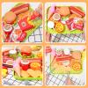 Zomiboo Pretend Food Toy Set for Kid Kitchen, Fake Food Plastic Burgers Sandwich Toys Pretend Preschool Role Play Kitchen Restaurant Sets Birthday Gift for Girls Boys view 3
