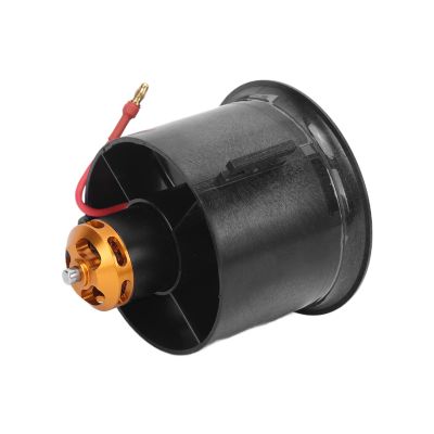 70mm EDF 3500KV Brushless Motor, High Performance Brushless Motor EDF Ducted Fan Set with 6 Blade Ducted Fan for RC Airplane