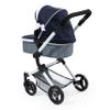Bayer: Pram Neo Vario - Blue, Grey, White - Includes Shoulder Bag, Fits Dolls Up to 20.5", Convertible to A Pushchair, Adjustable & Rever view 3