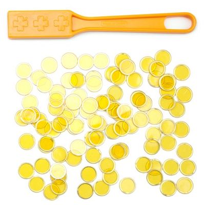 Magnetic Bingo Wand with 100 Metallic Bingo Chips, Yellow