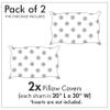 Ambesonne Birthday Party Pillow Sham Set of 2, Colorful Pattern of Teddy Bears Balloons GIFS Dolls Image Cartoon Print, Quality Microfiber Bedding Item for All Seasons, 30" x 20", Pale Pink view 3