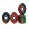 Teak Tuning Apex 61D Urethane Fingerboard Wheels - Mini Shorty Shape, 6.6mm Diameter - ABEC-9 Stealth Bearings - Made in The USA - Tie Dye Swirl Colorway view 1